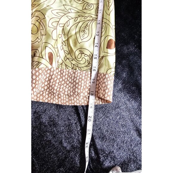 Yves Cossette Depeche Mode Silk Floral Green Brown Dress SZ 18W - Picture 8 of 8